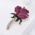 Alloy Rhinestone Rose Brooch Pin For Elegant Shawls And Coats view 2