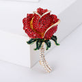 Alloy Rhinestone Rose Brooch Pin For Elegant Shawls And Coats view 4