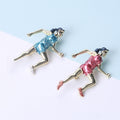 Alloy Enamel Running Girl Brooch Pin For Sports Apparel view 1