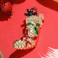 Alloy Enamel Christmas Boot Brooch For Festive Gift Accessories view 2