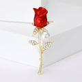 Alloy Pearl Rose Brooch For Elegant Coat And Sweater Decoration view 5