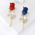 Alloy Pearl Rose Brooch For Elegant Coat And Sweater Decoration view 1