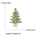 Alloy Enamel Christmas Tree Brooch Pin With Rhinestone Decoration – White view 5