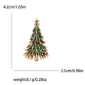 Alloy Enamel Rhinestone Christmas Tree Brooch Pin For Festive Decoration view 5