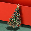 Alloy Enamel Rhinestone Christmas Tree Brooch Pin For Festive Decoration view 4