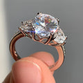 Simple Plant Leaf Ring With Zircon Inlaid Copper, Platinum Color Women's Finger Jewelry view 3