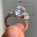 Simple Plant Leaf Ring With Zircon Inlaid Copper, Platinum Color Women's Finger Jewelry view 5