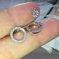 Korean Minimalist Hollow Circle Zircon Stud Earrings, Full Rhinestone Fashion Ear Jewelry view 5