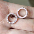 Korean Minimalist Hollow Circle Zircon Stud Earrings, Full Rhinestone Fashion Ear Jewelry view 8
