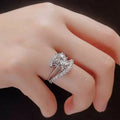 Luxury Sweet Heart Shape Zircon Engagement Ring For Women, Romantic Wedding Jewelry view 2