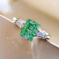 Women's Square Pink Zircon Ring, Sweet Romantic Bridal Wedding Band Fashion Jewelry view 3