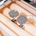 Korean Minimalist Round Stud Earrings For Women With Full Pave Zircon Small Jewelry view 5