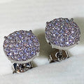 Korean Minimalist Round Stud Earrings For Women With Full Pave Zircon Small Jewelry view 1