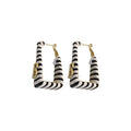 Square Faux Leather Letter Drop Earrings With Silver Needles Retro Korean OL Style view 5