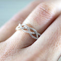 White K Plated Zircon Copper Engagement Ring European American Popular Jewelry For Women view 3
