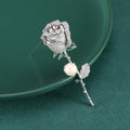 Luxury Alloy Zircon Rose Brooch For Suit And Valentine's Gift view 3