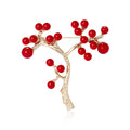 Alloy Holly Berry Plant Brooch For Coat Lapel And Shawl Fastening view 1