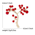 Alloy Holly Berry Plant Brooch For Coat Lapel And Shawl Fastening view 5