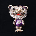 Alloy Rhinestone Tiger Heart Brooch Cute Sweater Lapel Pin view 4