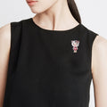 Alloy Rhinestone Tiger Heart Brooch Cute Sweater Lapel Pin view 3