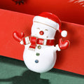 Alloy Enamel Christmas Snowman Brooch Pin For Holiday Apparel view 2