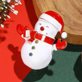 Alloy Enamel Christmas Snowman Brooch Pin For Holiday Apparel view 4