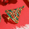 Metal Alloy Rhinestone Christmas Tree Brooch Pin For Sweater And Coat view 2