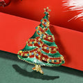 Metal Alloy Rhinestone Christmas Tree Brooch Pin For Sweater And Coat view 4