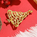 Metal Alloy Rhinestone Christmas Tree Brooch Pin For Sweater And Coat view 3