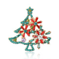 Alloy Rhinestone Christmas Tree Brooch Pin For Suits And Coats view 1