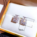 Korean Minimalist Small Stud Earrings, Trendy Perfume Box Design Fashion Ear Jewelry view 5