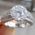 Fashion Copper Full Zircon Pave Ring For Women, Valentine Gift Finger Jewelry Accessory view 2