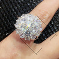 Light Luxury Exaggerated Flower Full Rhinestone Ring, Versatile Trendy Index Finger Jewelry view 5