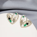 Elegant Heart Shape Zircon Rhinestone Crystal Pearl Alloy Stud Earrings For Women Fashion Jewelry Earrings view 2