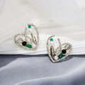 Elegant Heart Shape Zircon Rhinestone Crystal Pearl Alloy Stud Earrings For Women Fashion Jewelry Earrings view 3