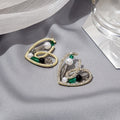 Elegant Heart Shape Zircon Rhinestone Crystal Pearl Alloy Stud Earrings For Women Fashion Jewelry Earrings view 4