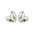 Elegant Heart Shape Zircon Rhinestone Crystal Pearl Alloy Stud Earrings For Women Fashion Jewelry Earrings view 5