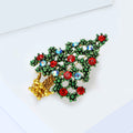 Alloy Rhinestone Hollow Christmas Tree Brooch For Holiday Suit Accessories view 3
