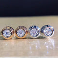 Classic Couple Screw Pattern Zircon Stud Earrings Simple Unisex Ear Jewelry view 1
