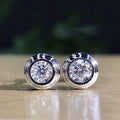 Classic Couple Screw Pattern Zircon Stud Earrings Simple Unisex Ear Jewelry view 3