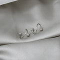Minimalist Silver Alloy Spring Ear Cuff Clips Elegant Small Ball Wrap No Piercing Stud Earrings view 2