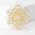 Alloy Zircon Rotating Double Layer Snowflake Brooch Pin For Suits view 6