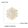 Alloy Zircon Rotating Double Layer Snowflake Brooch Pin For Suits view 5