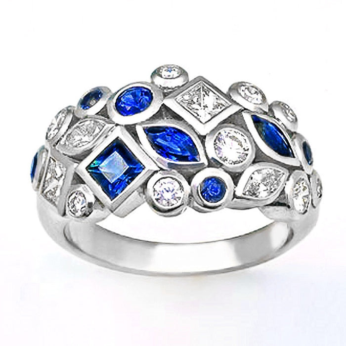 Korean Style European American Geometric Zircon Ring For Women Business Event Jewelry
