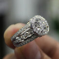 European Style Round Zircon Wedding Ring For Women, Creative Micro Pave Simple Jewelry view 2