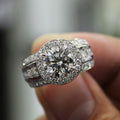 European Style Round Zircon Wedding Ring For Women, Creative Micro Pave Simple Jewelry view 1