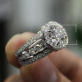 European Style Round Zircon Wedding Ring For Women, Creative Micro Pave Simple Jewelry view 5