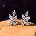 Delicate Leaf Marquise AAA Zircon Stud Earrings For Women view 5