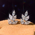 Delicate Leaf Marquise AAA Zircon Stud Earrings For Women view 2