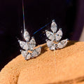 Delicate Leaf Marquise AAA Zircon Stud Earrings For Women view 4